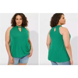 NWT Torrid Jersey Twist Collar Goddess Tank in Green Size 5